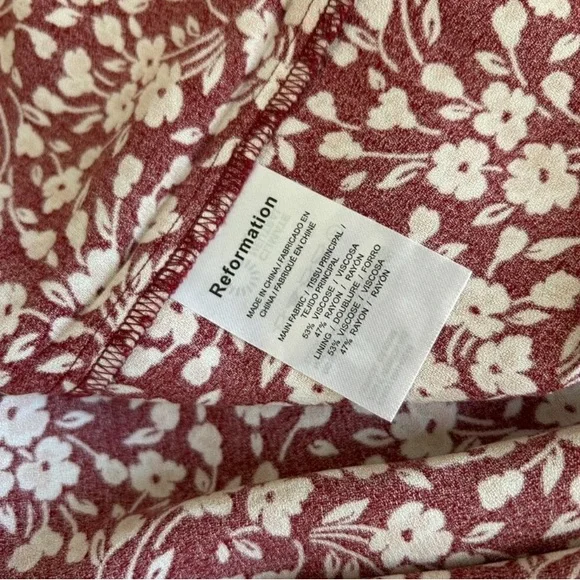 REFORMATION Red Liya Flower Girl Midi Dress Size 6 - Picture 4 of 9